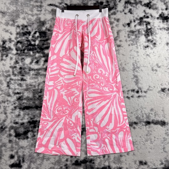 Lilly Pulitzer Other - Lilly Pulitzer The Beach Pant Womens Size Small Pink Colorful Hippie Linen‎
